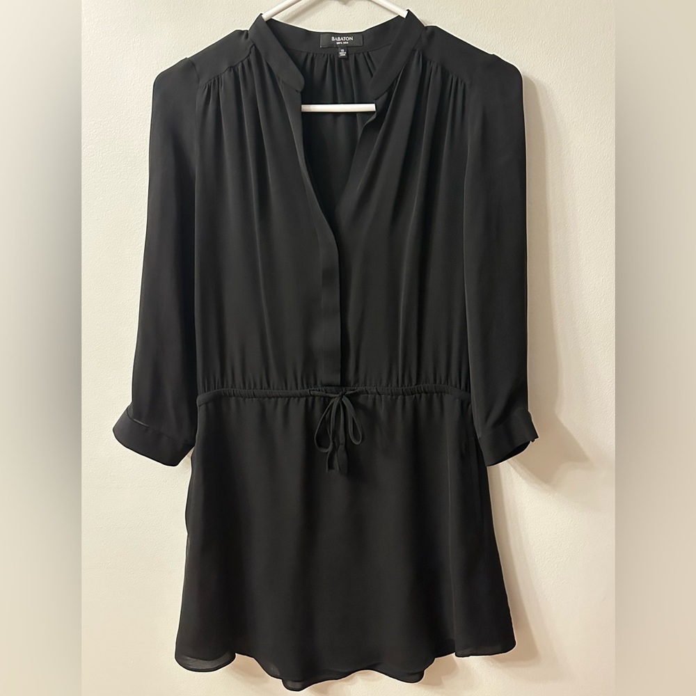 Black Babaton Dress with tie waist size xs